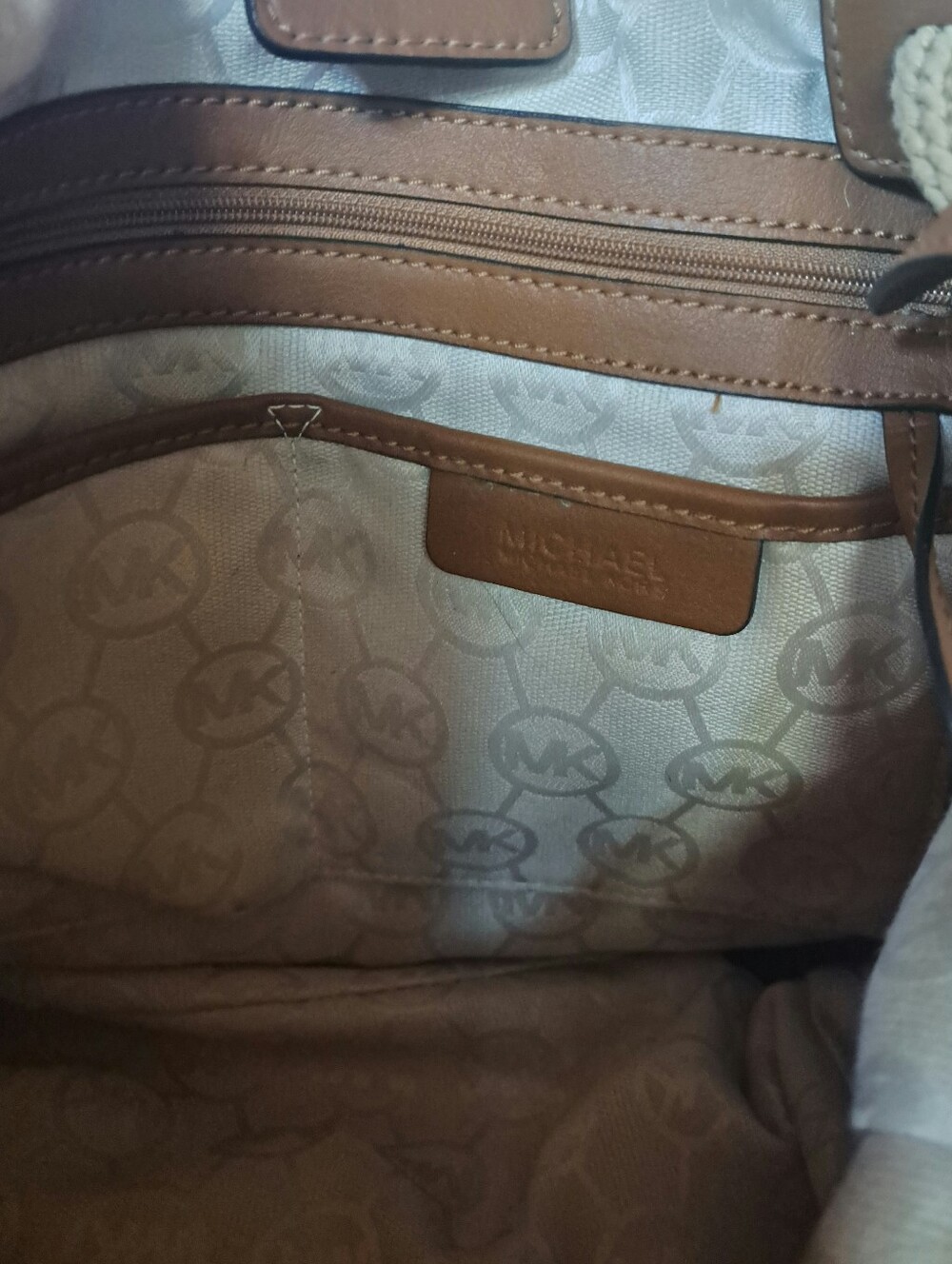 Michael Kors Marina Tote Cobweb Raspberry Pink White Canvas Tropical Tie Dye - Picture 9 of 13